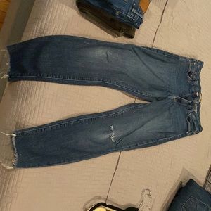 Skinny ankle fray mother jeans